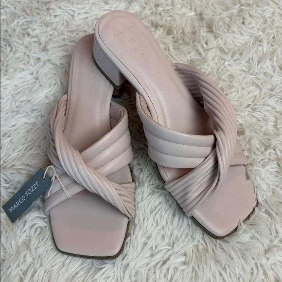 Marco Tozzi Size 6-1/2 to 7 Blush Pink 1-1/2” Heeled Sandals New - Picture 4 of 10